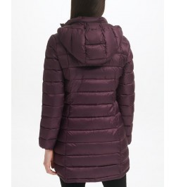 Women's Packable Hooded Down Puffer Coat Deep Plum $28.20 Coats