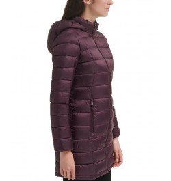 Women's Packable Hooded Down Puffer Coat Deep Plum $28.20 Coats