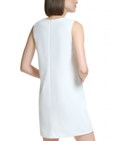 Women's Bow-Neck Scuba Crepe Swing Dress Ivory/Cream $54.72 Dresses