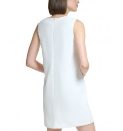 Women's Bow-Neck Scuba Crepe Swing Dress Ivory/Cream $54.72 Dresses