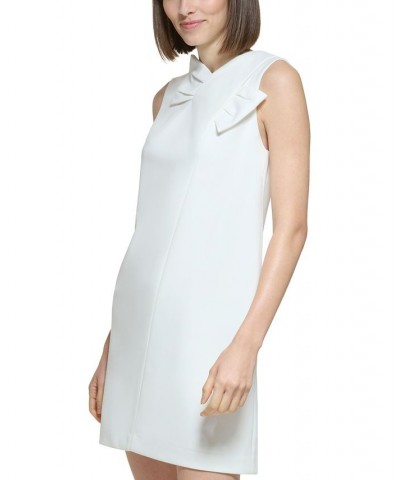 Women's Bow-Neck Scuba Crepe Swing Dress Ivory/Cream $54.72 Dresses