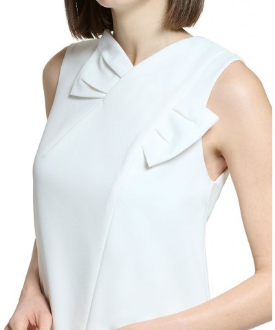 Women's Bow-Neck Scuba Crepe Swing Dress Ivory/Cream $54.72 Dresses