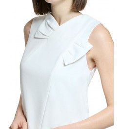 Women's Bow-Neck Scuba Crepe Swing Dress Ivory/Cream $54.72 Dresses