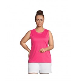 Women's Plus Size Supima Cotton Crew Neck Tank Top Hot pink $20.19 Tops