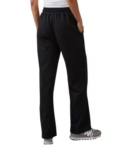 Women's Plush Wide Leg Track Pants Black $29.69 Pants