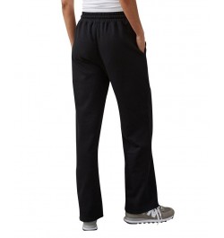 Women's Plush Wide Leg Track Pants Black $29.69 Pants