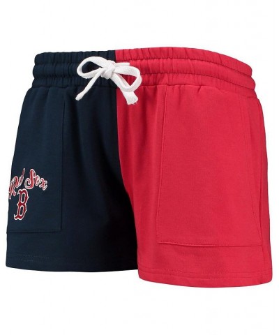 Women's Navy Red Boston Red Sox Color-Block Pullover Hoodie and Shorts Lounge Set Navy, Red $37.80 Pajama