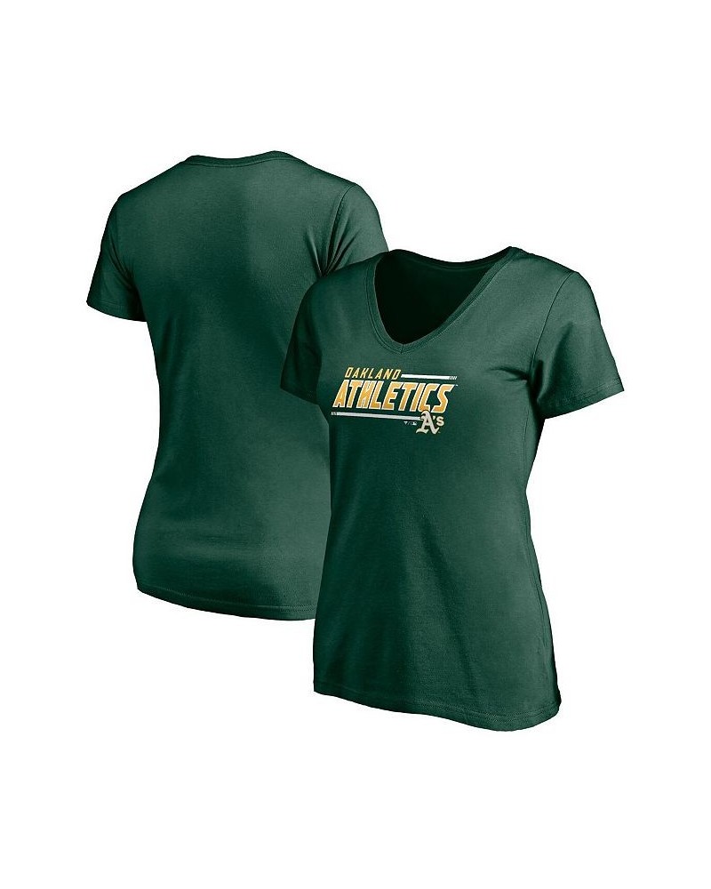 Women's Green Oakland Athletics Mascot In Bounds V-Neck T-shirt Green $17.10 Tops