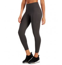 Women's Compression High-Waist Side-Pocket 7/8 Length Leggings XS-4X Gray $16.35 Pants