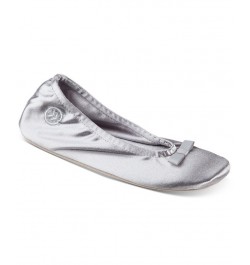 Isotoner Satin Ballerina Slippers Light Grey $16.00 Shoes