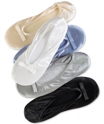 Isotoner Satin Ballerina Slippers Light Grey $16.00 Shoes