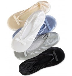 Isotoner Satin Ballerina Slippers Light Grey $16.00 Shoes