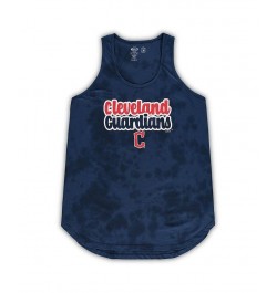 Women's Navy Cleveland Guardians Plus Size Cloud Tank Top and Shorts Sleep Set Navy $27.50 Pajama