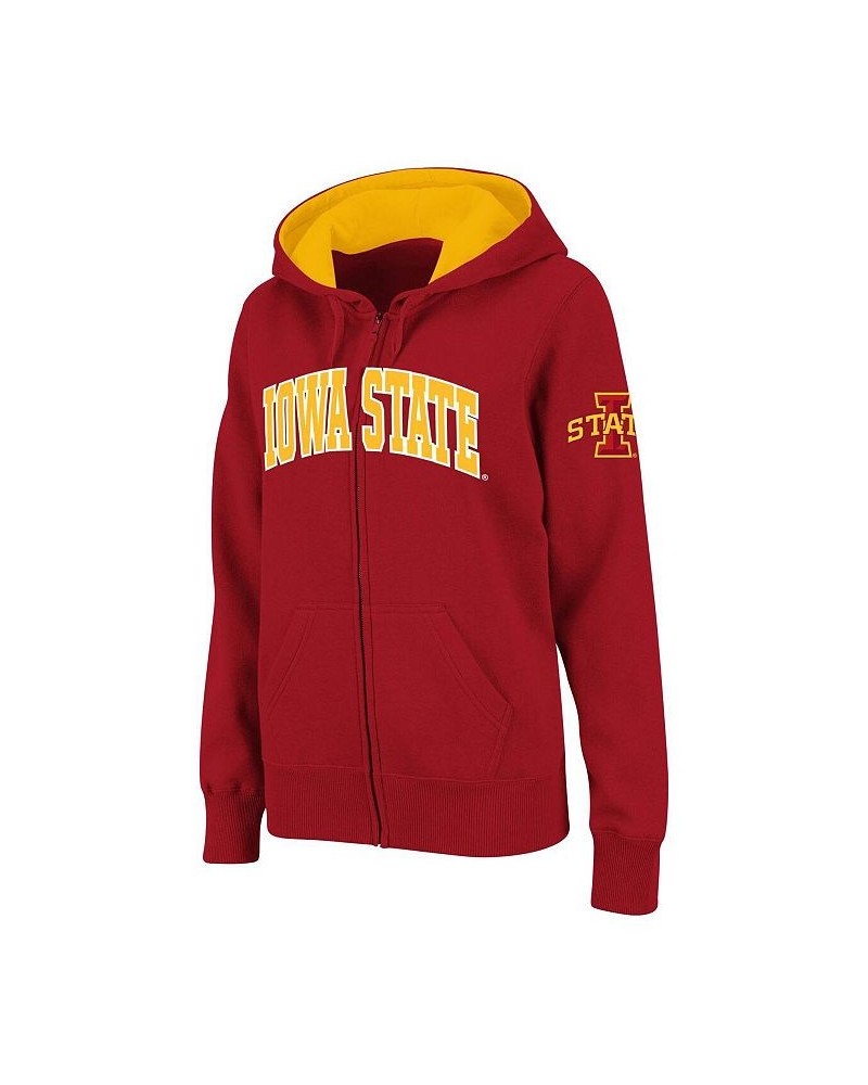 Women's Cardinal Iowa State Cyclones Arched Name Full-Zip Hoodie Cardinal $29.25 Sweatshirts