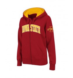 Women's Cardinal Iowa State Cyclones Arched Name Full-Zip Hoodie Cardinal $29.25 Sweatshirts