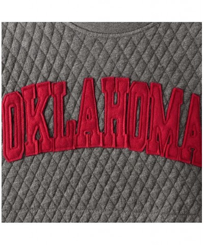 Women's Heather Charcoal Oklahoma Sooners Moose Quilted Pullover Sweatshirt Heather Charcoal $31.50 Sweatshirts