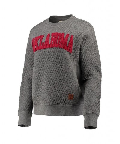 Women's Heather Charcoal Oklahoma Sooners Moose Quilted Pullover Sweatshirt Heather Charcoal $31.50 Sweatshirts