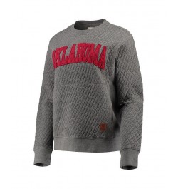 Women's Heather Charcoal Oklahoma Sooners Moose Quilted Pullover Sweatshirt Heather Charcoal $31.50 Sweatshirts