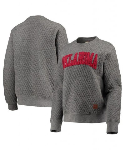 Women's Heather Charcoal Oklahoma Sooners Moose Quilted Pullover Sweatshirt Heather Charcoal $31.50 Sweatshirts