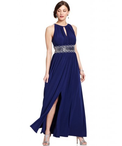 R&M Richards Petite Beaded Gown Royal Blue $52.89 Dresses