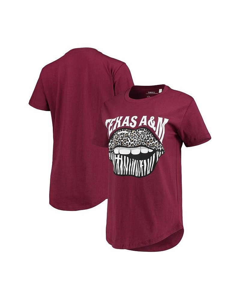 Women's Maroon Texas A&M Aggies Wild Lips Core T-shirt Maroon $20.58 Tops