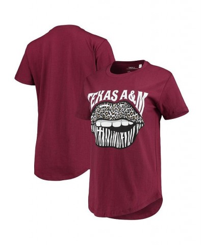 Women's Maroon Texas A&M Aggies Wild Lips Core T-shirt Maroon $20.58 Tops