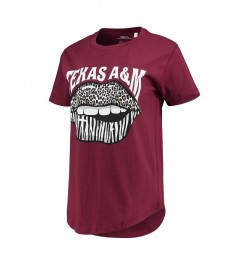 Women's Maroon Texas A&M Aggies Wild Lips Core T-shirt Maroon $20.58 Tops