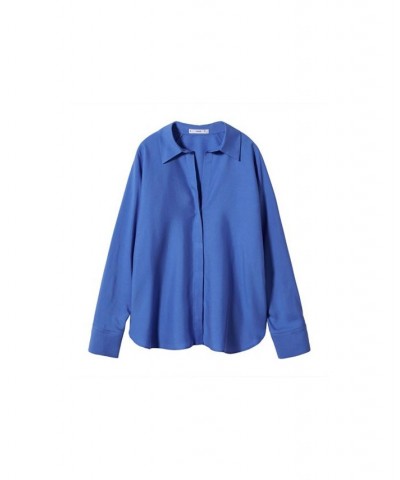 Women's Lyocell Shirt Blue $30.00 Tops