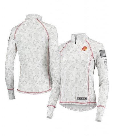 Women's White USC Trojans OHT Military-inspired Appreciation Officer Arctic Camo 1/4-zip Jacket White $28.04 Jackets