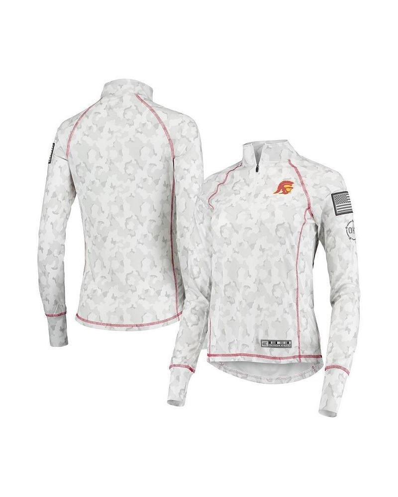 Women's White USC Trojans OHT Military-inspired Appreciation Officer Arctic Camo 1/4-zip Jacket White $28.04 Jackets