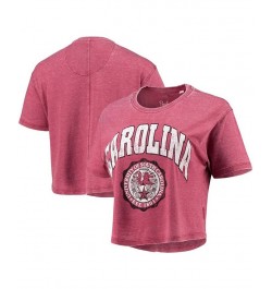 Women's Garnet South Carolina Gamecocks Edith Vintage-Inspired Burnout Crop T-shirt Red $19.80 Tops