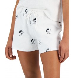 Juniors' Snoopy-Print Pull-On Shorts White $12.98 Shorts