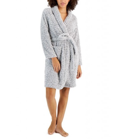 Short Shaggy Fleece Robe Greystone $17.88 Sleepwear