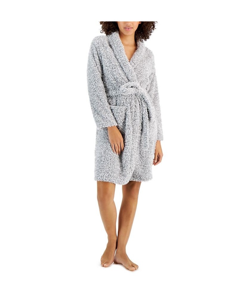 Short Shaggy Fleece Robe Greystone $17.88 Sleepwear