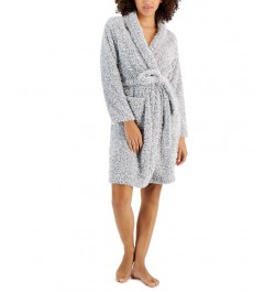 Short Shaggy Fleece Robe Greystone $17.88 Sleepwear