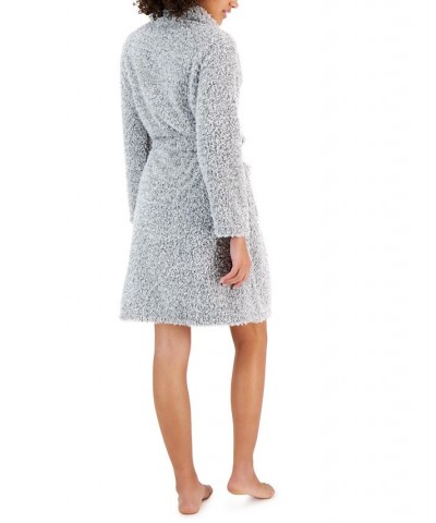 Short Shaggy Fleece Robe Greystone $17.88 Sleepwear