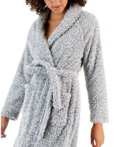 Short Shaggy Fleece Robe Greystone $17.88 Sleepwear