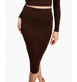 Bodycon Midi Skirt Brown $11.39 Skirts