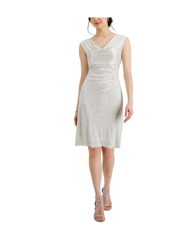 Draped-Neck Dress Pearl $40.05 Dresses