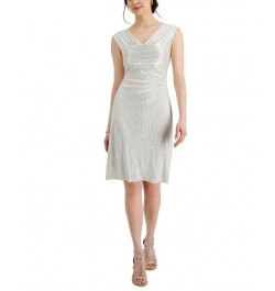 Draped-Neck Dress Pearl $40.05 Dresses