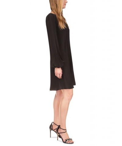 Women's Pleated Mini Dress Regular & Petite Black $49.45 Dresses