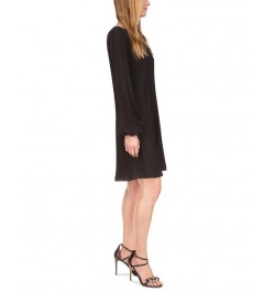 Women's Pleated Mini Dress Regular & Petite Black $49.45 Dresses