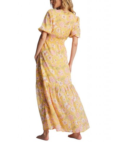 Juniors' Spellbound Puff-Sleeve Maxi Dress Golden Peach $48.38 Dresses