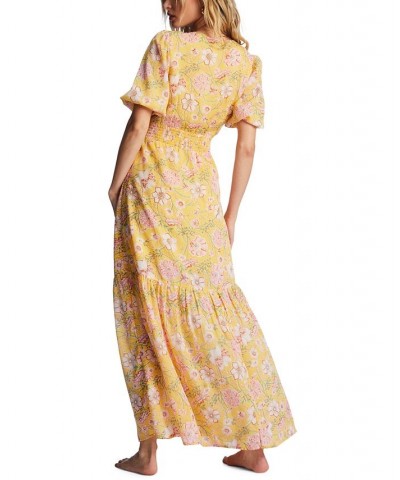 Juniors' Spellbound Puff-Sleeve Maxi Dress Golden Peach $48.38 Dresses