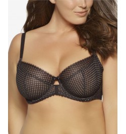 Dahlia Full Figure Geometric Lace Unlined Bra Black $19.02 Bras