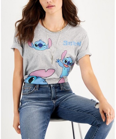 Juniors' Stitch Graphic T-Shirt Heather Grey $10.82 Tops