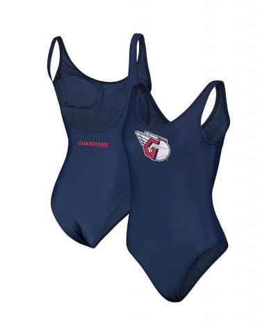 Women's Navy Cleveland Guardians Making Waves One-Piece Swimsuit Navy $22.54 Swimsuits
