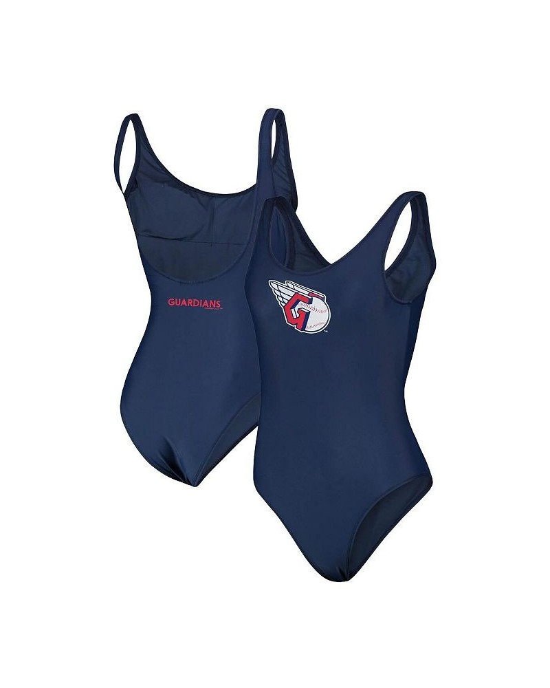 Women's Navy Cleveland Guardians Making Waves One-Piece Swimsuit Navy $22.54 Swimsuits