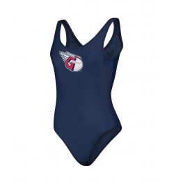 Women's Navy Cleveland Guardians Making Waves One-Piece Swimsuit Navy $22.54 Swimsuits