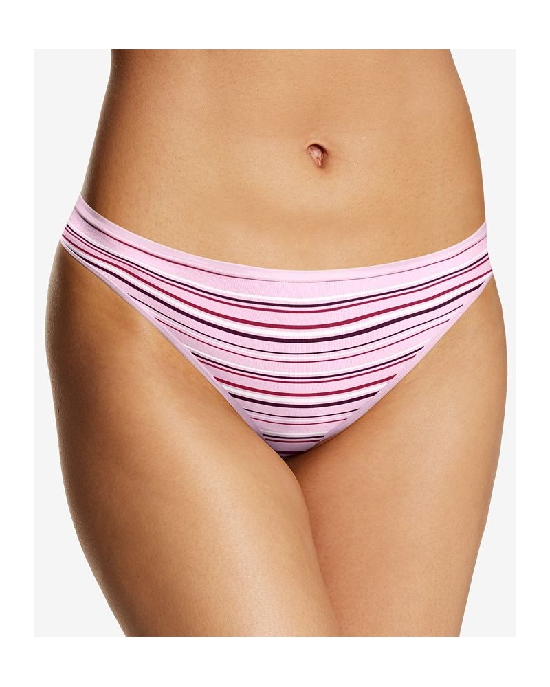 Women's Cotton Comfort Thong Underwear DMCOBK Raspberry Stripe/raspberry Icing $8.75 Panty